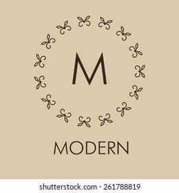 Luxury, simple  and elegant monochrome  Vector set of abstract frames and logo templates in line style - graphic design elements