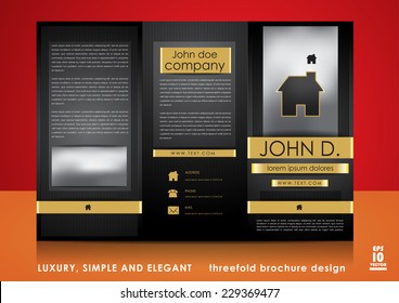 Luxury, simple and elegant threefold brochure design
