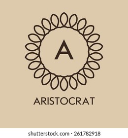 Luxury, simple  and elegant   Vector set of abstract frames and logo templates in line style - graphic design elements