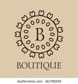 Luxury, simple  and elegant   Vector set of abstract frames and logo templates in line style - graphic design elements