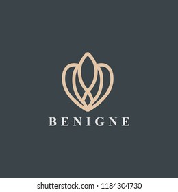 Luxury simple flower logo template