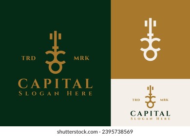 Luxury Simple Heritage Key Capital Real Estate Investment Logo Design Branding Template