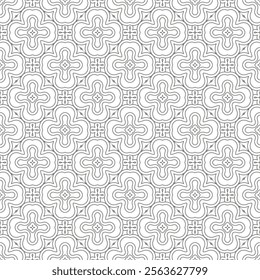 luxury simple seamless vector pattern. Arabic Islamic floral or linear flower tile pattern for Wedding invitation card. Art deco texture lattice background