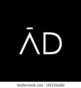 Luxury, simple, stylish, trendy and elegant AD logo design. Vector illustration template.Monogram design