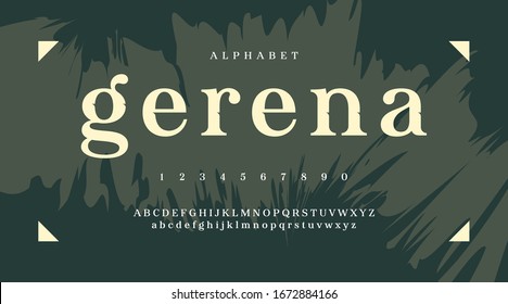 Luxury smooth classic minimal typeface typo typography modern alphabet font. uppercase lowercase and number. Vector illustration.