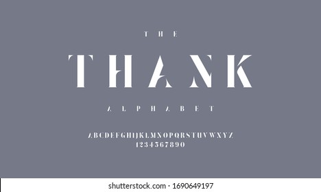 Luxury smooth classic minimal typeface typo typography modern alphabet font. uppercase and number. Vector illustration.