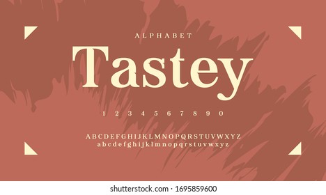 Luxury smooth classic minimal typeface typo typography modern alphabet font. uppercase lowercase and number. Vector illustration.