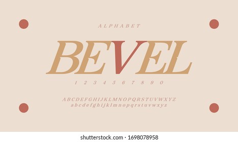 Luxury smooth classic minimal typeface typo typography modern alphabet font. uppercase lowercase and number. Vector illustration.