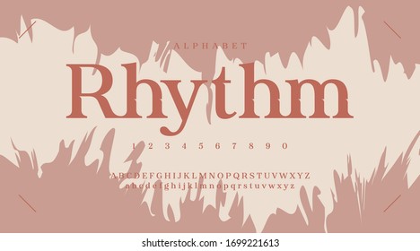 Luxury smooth classic minimal typeface typo typography modern alphabet font. uppercase lowercase and number. Vector illustration.
