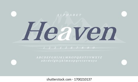 Luxury smooth classic minimal typeface typo typography modern alphabet font. uppercase lowercase and number. Vector illustration.