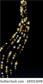 Luxury Snowfalls Design for Banner, Poster, Template, Card, Web, Advertisement, Party or Disco Print. Bokeh Abstract Twinkly Lights.