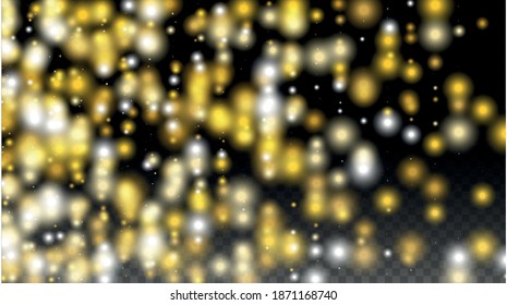 Luxury Snowfalls Design for Banner, Poster, Template, Card, Web, Advertisement, Party or Disco Print. Shiny Circles of Light.