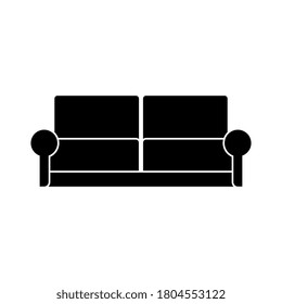 Luxury Sofa icon isolated on white background. Couch for living room. Flat design