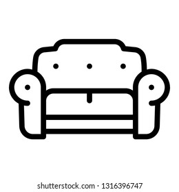 Luxury sofa icon. Outline luxury sofa vector icon for web design isolated on white background