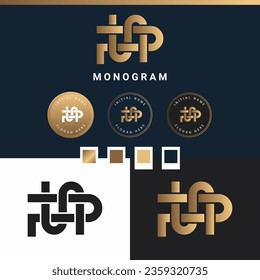 Luxury SP or PS Initial Monogram Text Letter Logo Design