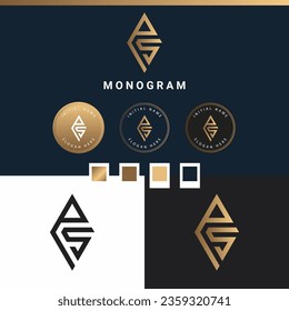 Luxury SP or PS Initial Monogram Text Letter Logo Design