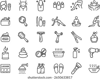Luxury Spa and Beauty Icon Set for Wellness, Skincare, and Self-Care Branding