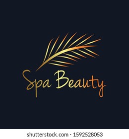 luxury spa beauty, palm leaves logo Ideas. Inspiration logo design. Template Vector Illustration. Isolated On White Background