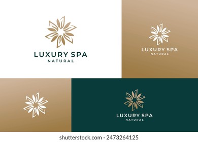 Luxury spa logo design template