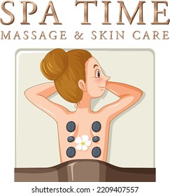 Luxury spa poster template design illustration