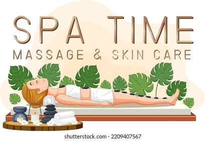 Luxury spa poster template design illustration