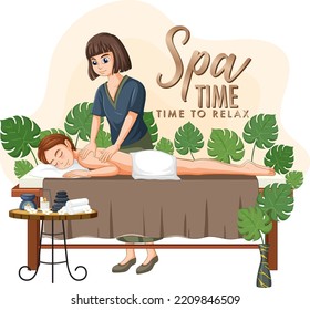 Luxury spa poster template design illustration