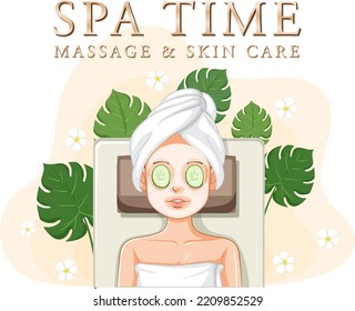 Luxury spa poster template design illustration