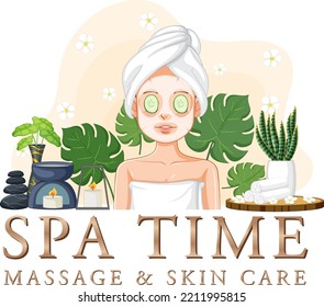 Luxury spa poster template design illustration