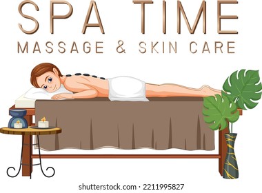 Luxury spa poster template design illustration