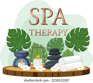 Luxury spa poster template design illustration