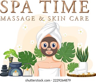 Luxury spa poster template design illustration