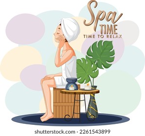 Luxury spa poster template design illustration