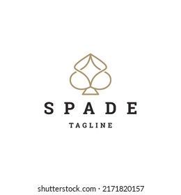 Luxury spade line logo icon design template flat vector