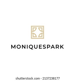 luxury spark logo design with line gold