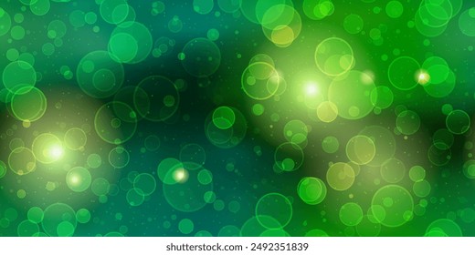 Gradiente real verde brillante de lujo sin costuras por con el patrón de la burbuja. Elegante Fondo de pantalla de jade con efecto bokeh. Ilustración de malla de gradiente de Vector Abstractas.