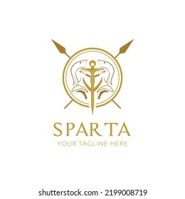 Luxury spartan warriors logo design  