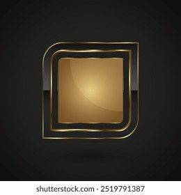 A Luxury special shape of geometrical symbol with gold stoke around it used for high level and premium value concepts, vector illustration design