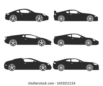 luxury speed car icon set, vector illustration