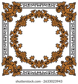 Luxury Spiral Ornamental Frames with Decorative Geometric Gold Style Vector
