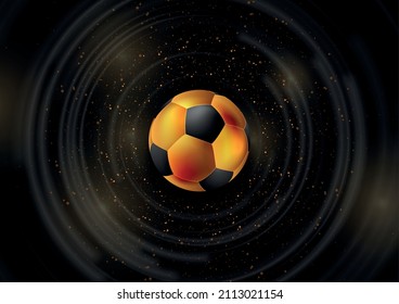 Luxury sport background with golden dots and soccer ball. Vector design