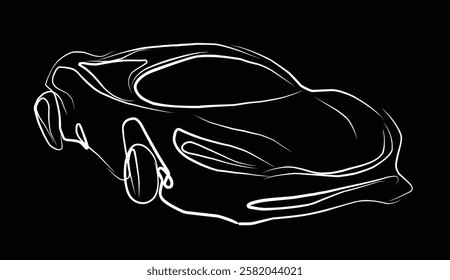 luxury sport car line art design  vector eps10