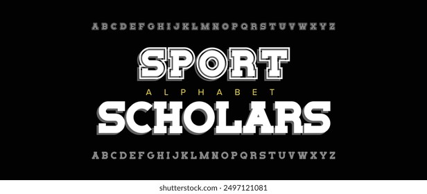 Luxury Sport Scholars alphabet letters font for logo