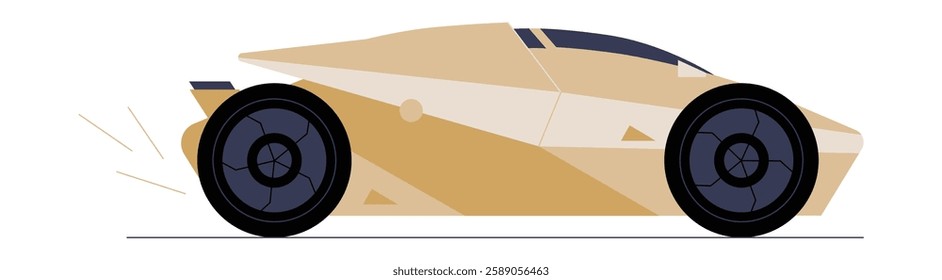 Luxury Sports Car In Flat Vector Illustration Symbolizing Speed, Performance, Automotive Innovation, And High End Vehicle Design, Isolated On White Background