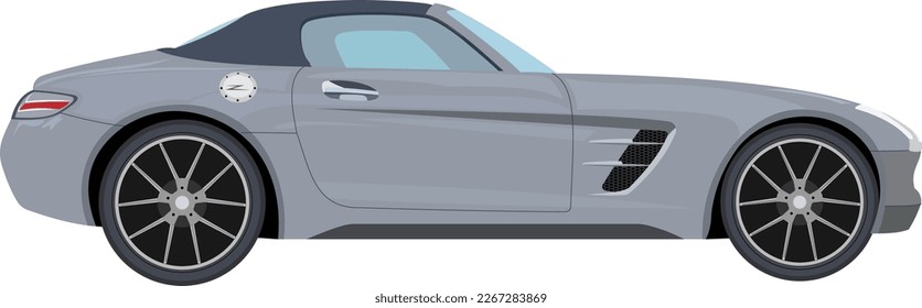 Luxury sports car grey color