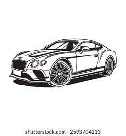 Luxury sports car silhouette isolated