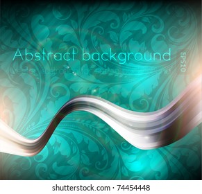 Luxury spring greeting card. Vector. With seamless ornament. eps 10.