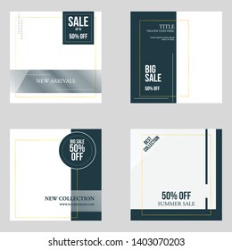 Luxury Square Banner Ads Design Template Set.