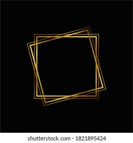 Luxury square frame shape golden color design element