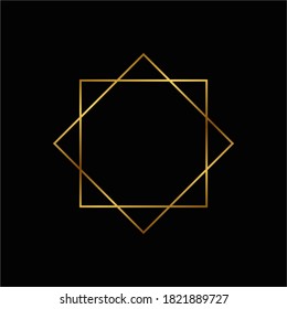 Luxury square shape golden color design