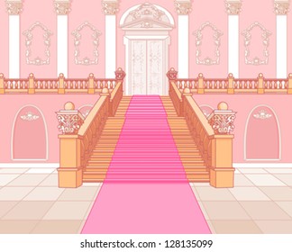 Luxury staircase in the magic palace